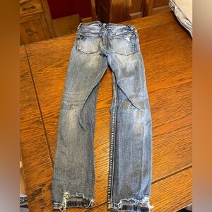 Trendy Blue Distressed Skinny Jeans